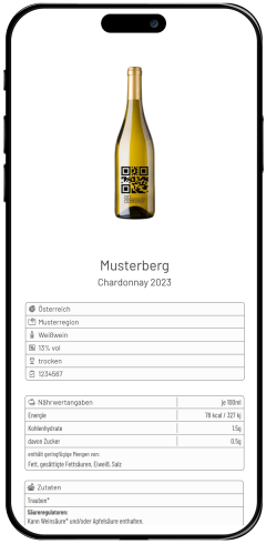 E-Label landingsside på WineSign.io